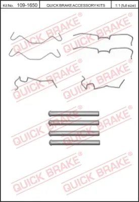 QUICK BRAKE 109-1650 - Kit accessori, Pastiglia freno ATP Autoricambi Compra Oggi Stesso