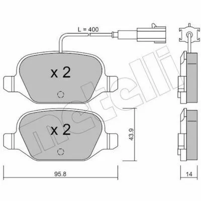Promo Stagionale METELLI 22-0324-3 Kit Pastiglie Freno, Freno a Disco