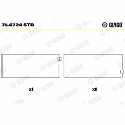 GLYCO 71-4724 STD Semicuscinetto di Testa Della Biella Saldi