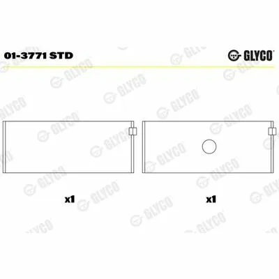 Prezzo Di Fabbrica GLYCO 01-3771 STD Semicuscinetto di Testa Della Biella