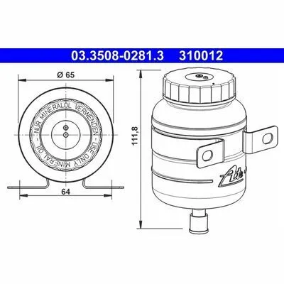 Offerta Limitata ATE 03.3508-0281.3 Serbatoio Compensazione, Liquido Freni