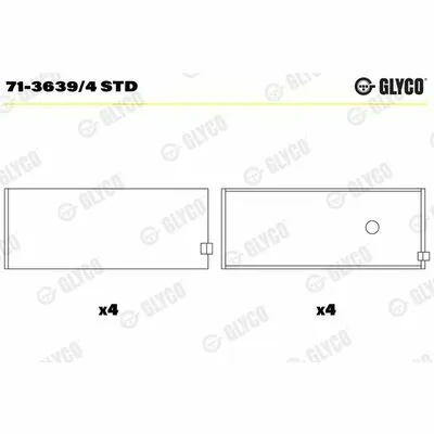 Nuovo Arrivo GLYCO 71-3639/4 STD Semicuscinetto di Testa Della Biella